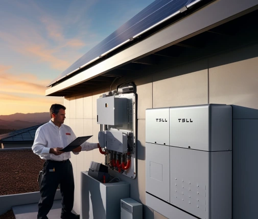 solar battery storage installation