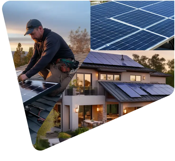residential solar panel installation working